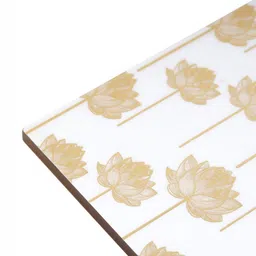 DULI Set Of 2 White Printed Wooden & Enamel Coated Rectangle Table Placemats image 5