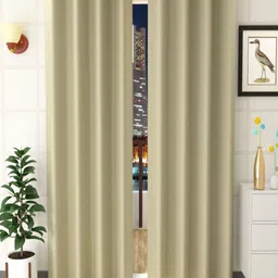 Aura Green 2 Pieces Black Out Long Door Curtains-31