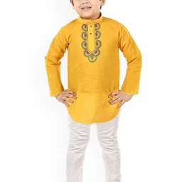NEW GEN Boys Floral Embroidered Regular Kurta with Trousers-picture-25
