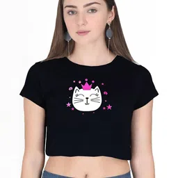 Girls Casual Cotton Blend Top (Black, Pack of 1)-image-32