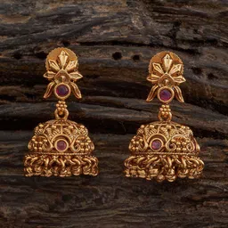 Kushal's Fashion Jewellery Gold Plated Dome Shaped Jhumkas-image-68