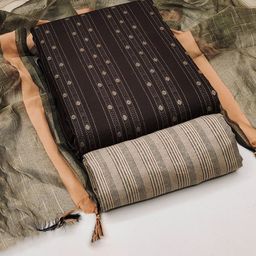 HERE&NOW Ethnic Motifs Jacquard Woven Design Unstitched Dress Material-image-74