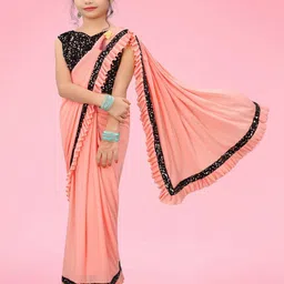 XOOM LADY Sequinned Saree-image-68