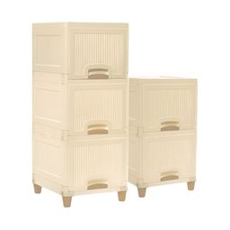 RUBOXA Cream-Coloured Set of 5 Regular Drawer Organiser Organisers image 3