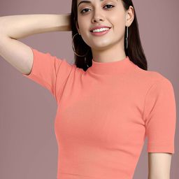 dream beauty fashion Dream Beauty FashionRibbed High Neck Crop Top-picture-13