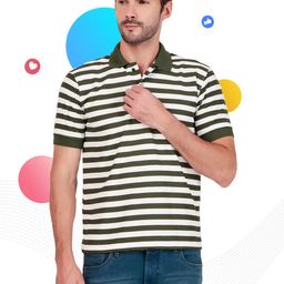BAESD Men Striped Polo Collar Cotton T-shirt-image-39
