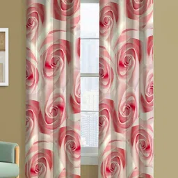 Steve & Anderson Bliss Set of 2 Rose And Grey Floral Printed Long Door Curtain (9Feet)-10