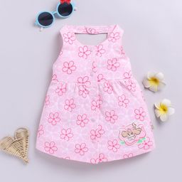 Moms Love Infant Girls Floral Print Pure Cotton Fit & Flare Dress-23