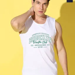 WOOSTRO Pack Of 2 Printed Combed Cotton Gym Vests VWS26(BKLN WHITE)(ALONE NAVY)-image-98