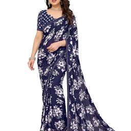 Moda Rapido Floral Beads and Stones Poly Georgette Designer Saree-image-65