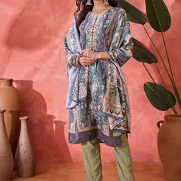 Stylum Women Floral Printed Kurta with Trousers & Dupatta-image-32