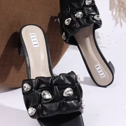 ELLE Embellished Party Block Sandals-image-67