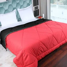 AJISH Red & Black AC Room 210 GSM Double Bed Comforter-25