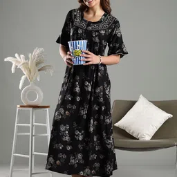 9shines Label Printed Maxi Nightdress-image-96