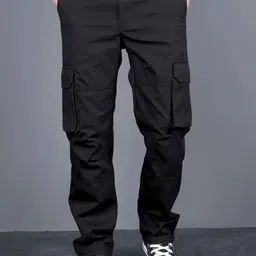 FABRIPPLE Men Classic Loose Fit Cargos Trousers-image-8