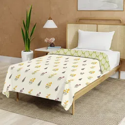 URBAN SPACE Yellow Floral Summer Single Bed Dohar-image-75