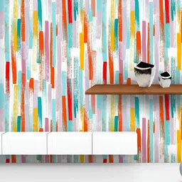 ArtzFolio Printed UV-Resistant Anti-Bacterial Pastel Colored Strokes Peel & Stick Wallpaper-image-98