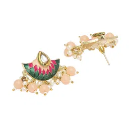 Anouk Set Of 2 Artificial Beaded Cresent Shaped Meenakari Drop Earrings image 3