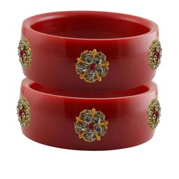 Vidhya Kangan Red Plastic Bangles-image-39
