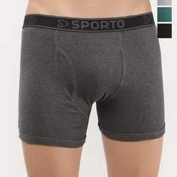 Sporto by Macho Men Pack Of 4 Anti-Rash Short Trunks Sprto_M1030-A1-G1-Olv1-Prt1-L-picture-34