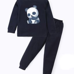 BLUSHES Kids Graphic Printed Round Neck Pure Cotton T-shirt With Joggers-image-76