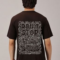 Rodzen Men Printed Drop-Shoulder Sleeves T-shirt-image-57