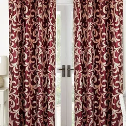 Lunar Days Maroon Set of 2 Long Door Fashion-22