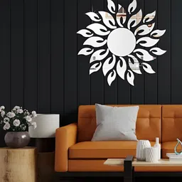 WallDaddy Silver Sun Mirror WallSticker-picture-3