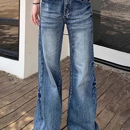 StyleCast Women Comfort Wide Leg High-Rise Mildly Distressed Light Fade Stretchable Jeans-image-35