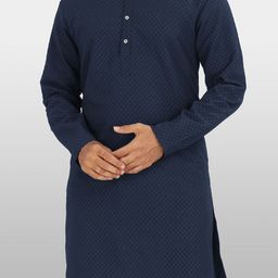 VeBNoR Men Chikankari Dobby Kurta-image-62