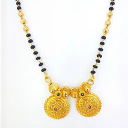 NINAMAAYRA Gold-Plated Brass Artificial Stones & Beads Mangalsutra-picture-46