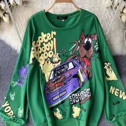 Alamode By Akanksha Women Dark Green Quirky Cute Luxury Collection Sweatshirt-image-29
