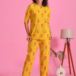 SANSKRUTIHOMES Printed V Neck Top With Trousers Co-Ords-image-87