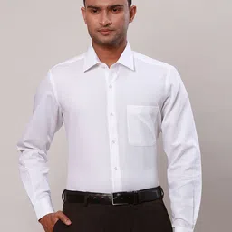 Raymond Contemporary Fit Pure Cotton Semicutaway Collar Formal Shirt-image-78