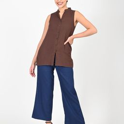 Saltpetre Women Coffee Brown Tunic With Trousers Co-Ords-image-66