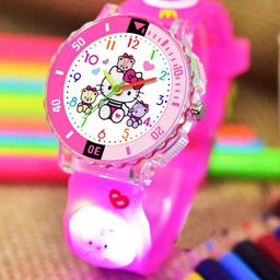 Shocknshop Girls Printed Dial & Straps Analogue Reset Time Watch 334 Kitty DarkPink-11