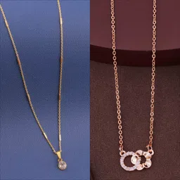 Boghra Sales Set Of 2 Gold-Plated Alloy Cubic Zirconia Necklace-15