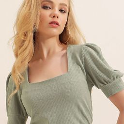 BIGDART Women Square Puff Sleeve Top-image-28