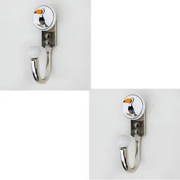 IndianShelf White 2 Piece Duck Ceramic Key Hooks Hangers For Clothes Wall Mounted-image-70