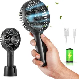 Refulgix 1500Amh Mini Portable Fan - Powerful Brushless Motor, Large Blades, 3-Speeds, Noise-Canceling Design, Detachable USB Fan-20