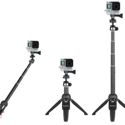 Smiledrive Sturdy Extendable Selfie Stick Tripod Monopod Stand with Bluetooth Remote Clicker for Smart Phones & Action Cameras Monopod Kit image 2