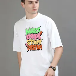 Streetsutra Men Typography Printed Round Neck Cotton Oversized T-shirt-picture-10