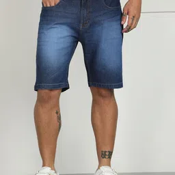 DENIMLOOK Men Mid-Rise Loose Fit Denim Shorts-picture-18