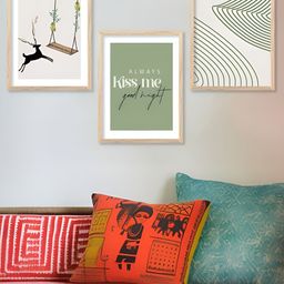 Kotart Brown & White 3 Pieces Printed Wooden Wall Arts-picture-47
