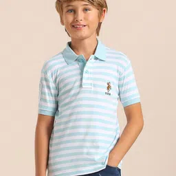 U.S. Polo Assn. Kids Boys Striped Polo Collar Cotton T-shirt-picture-32