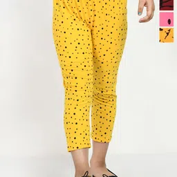 BAESD Girl's Pack Of 4 Printed Slim Fit High-Rise Cotton Capris-image-53
