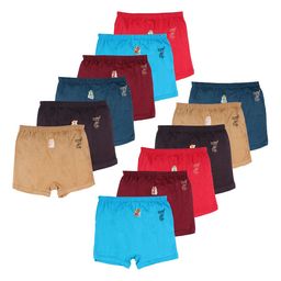 Kids Basket Boys Pack Of 12 Cotton Basic Briefs M-BY-KBPLAIN-DR-12PC-52
