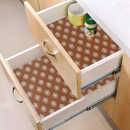 Kuber Industries Brown Set of 2 Water Resistant Shelf Liner Organisers-48