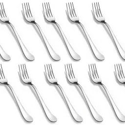 Cutlery Stainless Steel Heavy Grammage Mirror Finish Forks For Dining Set of 12 Stainless Steel Dinner Fork, Salad Fork, Fruit Fork Set-image-35