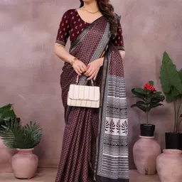 VJ FASHION Women Digital Printed MulMul Cotton Saree With Unstitched Blouse Piece-picture-13
